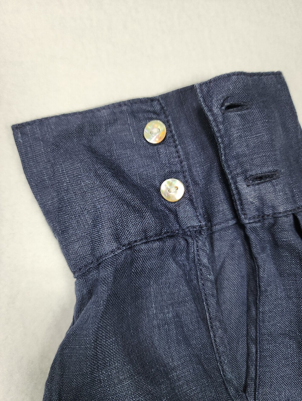 Joie 100% Linen Button Front Shirt Navy Blue Long Sleeve Women's XL - Picture 5 of 7